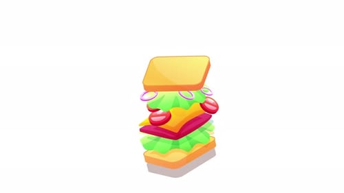 Animated Sandwich Building with Stacking Ingredients