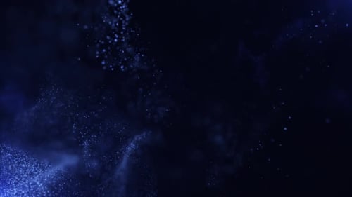 Abstrakte königsblaue Partikelanimation mit Rauchflare-Hintergrund