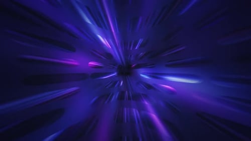 Futuristic Blue Purple Light Tunnel Motion Background