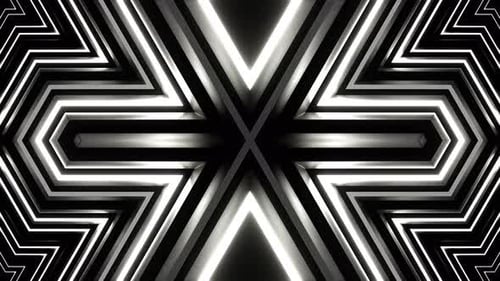 White Neon Strobe Hex Star Background Vj Loop In 4K