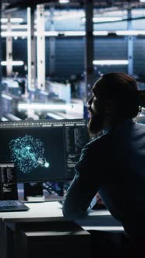 Vertical Video Senior Programmer and Coworker in Data Center Coding with Generative AI