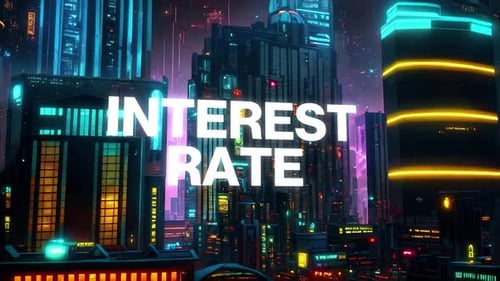 Interest Rate Title Screen - Cyberpunk City