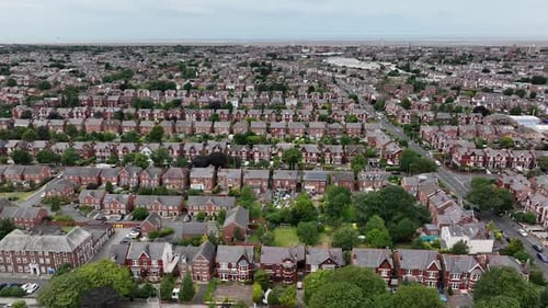 Aerial reveal of british victorian homes
