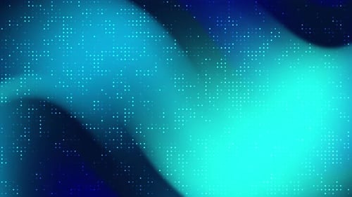 Blaugrüner abstrakter Hintergrund mit Farbverlauf und digitalen Punktlichtern, sanfte Bewegungsanimation