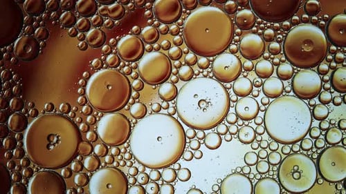 Abstract Golden Liquid Bubbles Shifting
