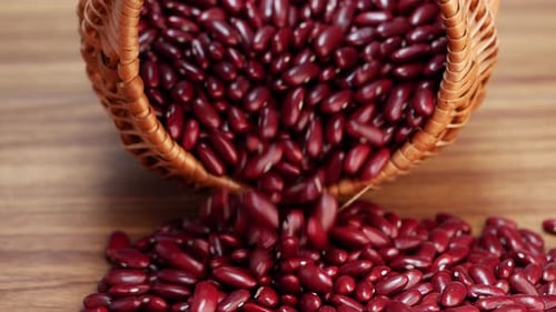 Red Kidney Beans Spilling from Basket