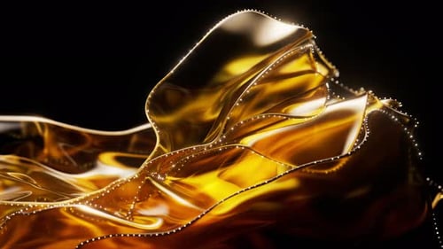 Fließender transparenter goldener mehrschichtiger Stoffhintergrund