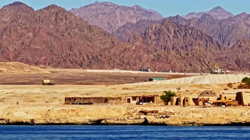 Breathtaking View of Sharm El-Sheikh's Desert Coast and Red Sea Mountains