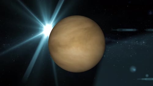 Animation des Venus-Planeten im Weltraum. 2869