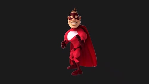Combat de super-héros amusant en 3D (avec canal alpha)