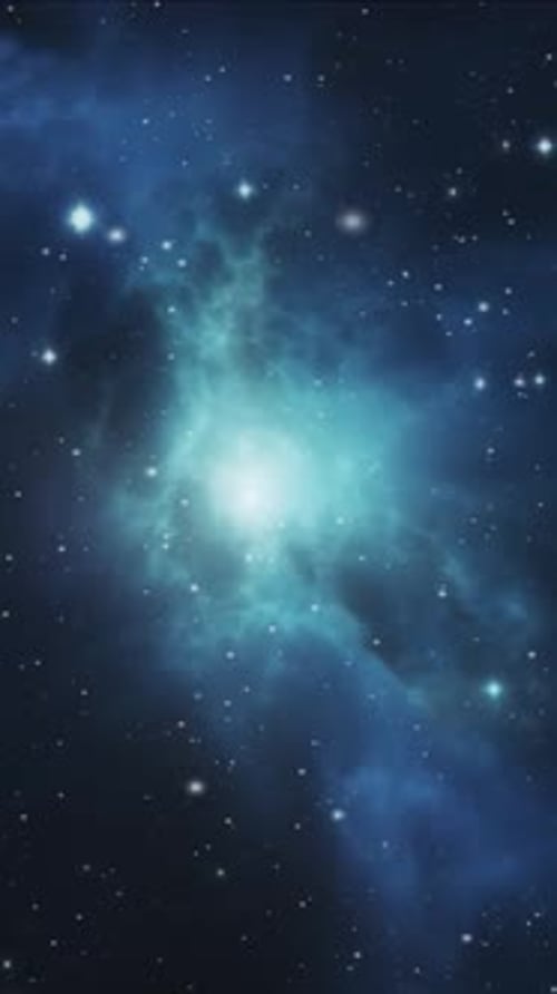 Animated Blue Space Nebula Background Vertical Video