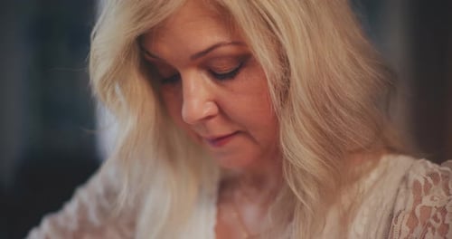 Elegant Blonde Woman Close Up