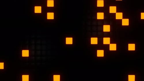 Weißer und orangefarbener kybernetischer Tetris-Hintergrund Vj Loop In 4K
