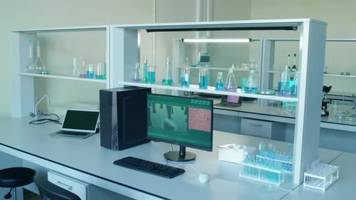 Empty Lab with Computer and Scientific Equipment
