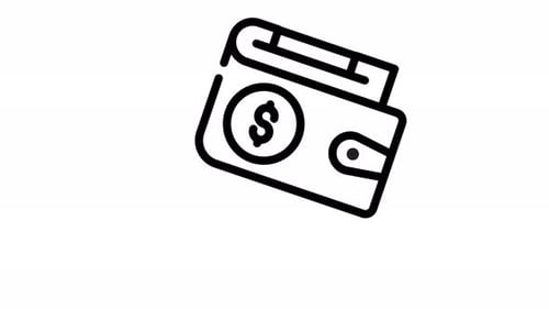 Minimalist Animated Wallet with Dollar Sign Icon