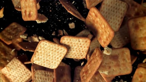 Cookies Fly Up and Fall Down Filmed on a Highspeed Camera at 1000 Fps