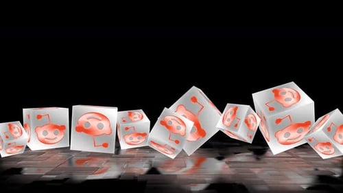 Reddit Box-Logoanimation mit Reflexion