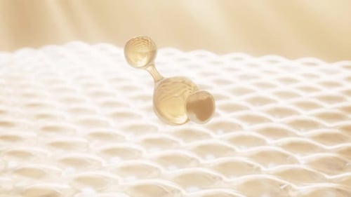 3D Golden Molecule Animation on Microscopic Cellular Skin Structure