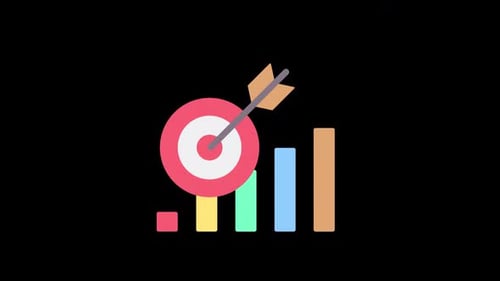 Flat Design Business Growth Target Achievement Animation