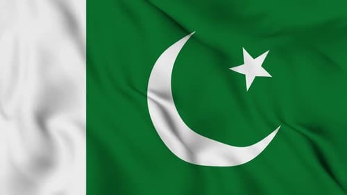 Realistic Waving Pakistan Flag Seamless Loop
