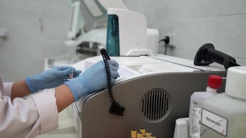 Doctor Researches Medical Blood Tests