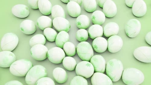 Green Elegant Easter Eggs Roll Background