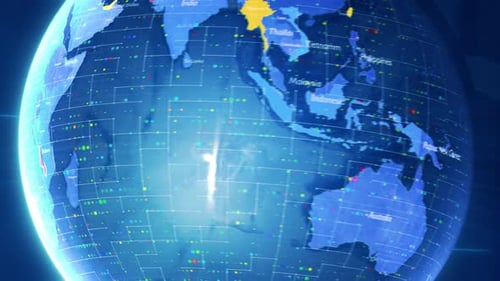 Carte du monde numérique stylisée Pays Zoom Malawi