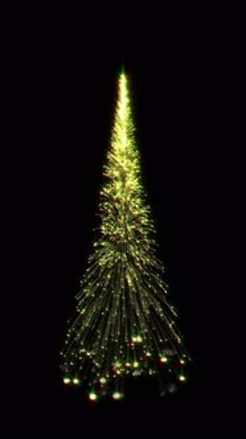 Golden Sparkling Particle Christmas Tree Animation Reveal