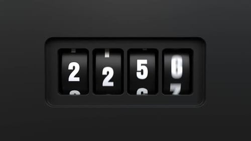 Year Counter Animation with Realistic Mechanical Numbers