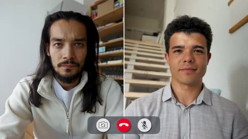 Online Discussion Between Two Individuals During Video Call