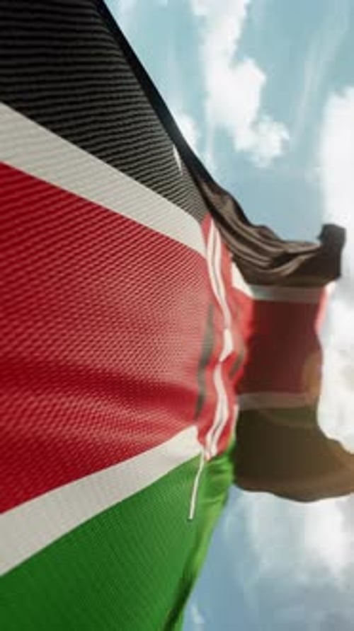 Realistic Waving Kenyan Flag Animation Loop