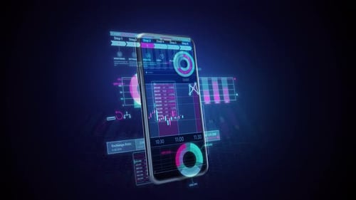 Stock Infographics Featuring Phone and Animated Visuals