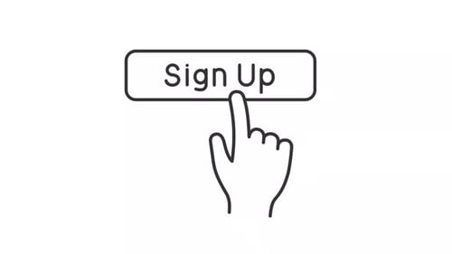 Animación de la línea de botones de registro