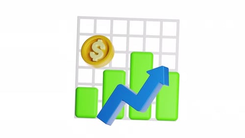 3d Icon Animation Growth Chart