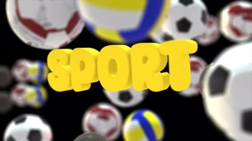 3D Sport Intro Balls On Alpha Channel 4K