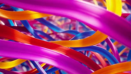 Abstract Fluid Colorful Ribbons Wavy Background Loop
