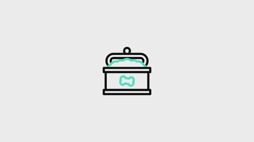 Animated Pet Food Bowl Icon Reveal