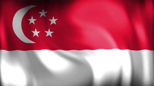 Realistic Waving Flag of Singapore Animation