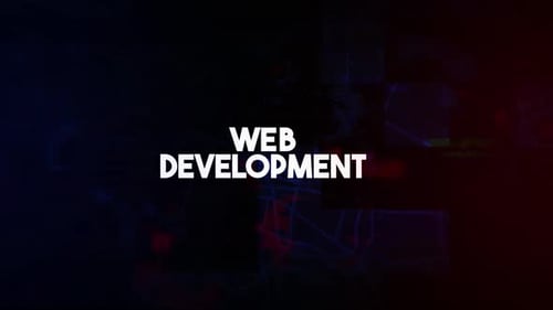 Web Development Glitch Title Animation With Cinematic Background