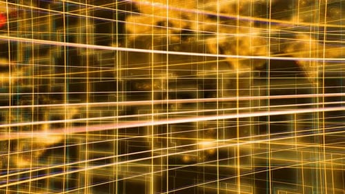 Fondo de animación del concepto de datos de línea geométrica de tecnología digital de color marrón brillante.