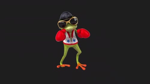 Lustiger 3D-Cartoon-Schaukelfrosch (inklusive Alphakanal)