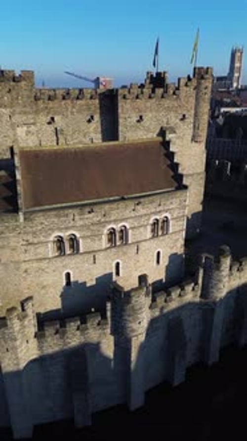 Aerial view of Ghent, East Flanders, Belgium.