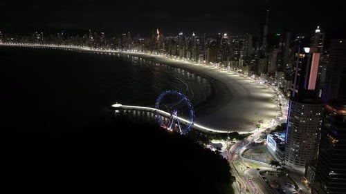 Night City At Camboriu In Santa Catarina Brazil.