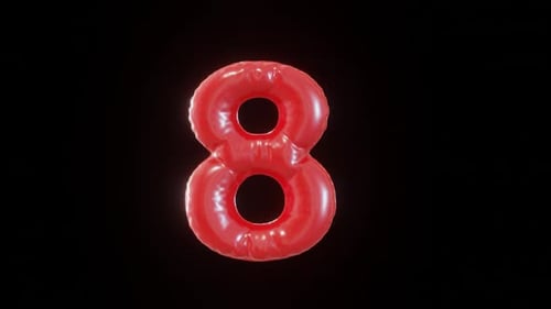 Red Inflatable Balloon Numbers Countdown for Celebrations