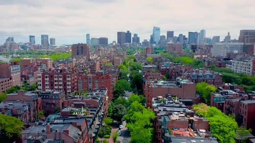 Back Bay Boston Drone Shot