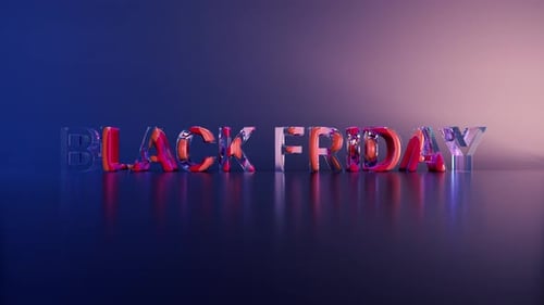 Fluid Glass 3D Black Friday Text Animation