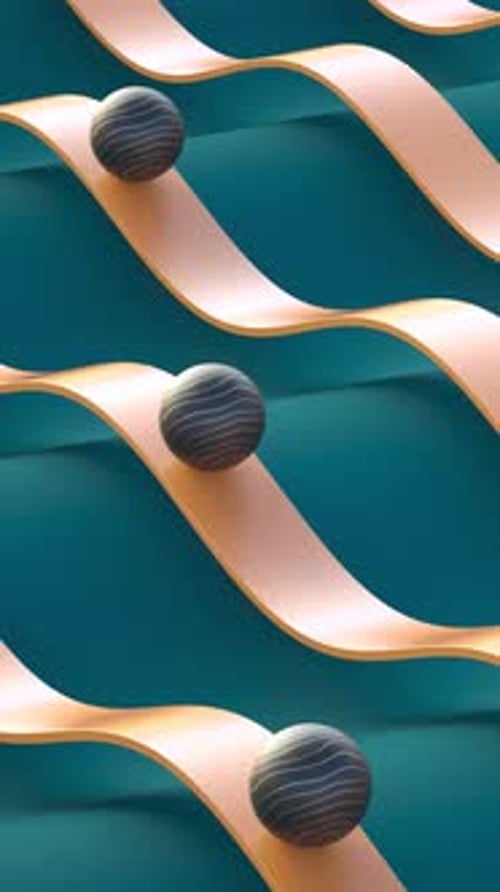 A Loopable 3d Vertical Render Animation of Balls Sliding