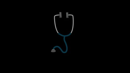 Stethoscope 2D Animation On Alpha Channel