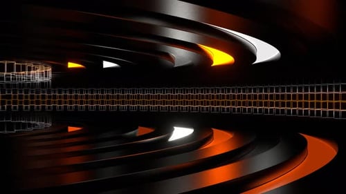 Movement Along The Orange And White Neon Ring Background Vj Loop In 4K