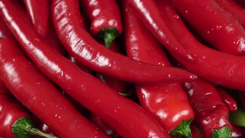 Pimenta vermelha lavada rotativa.
